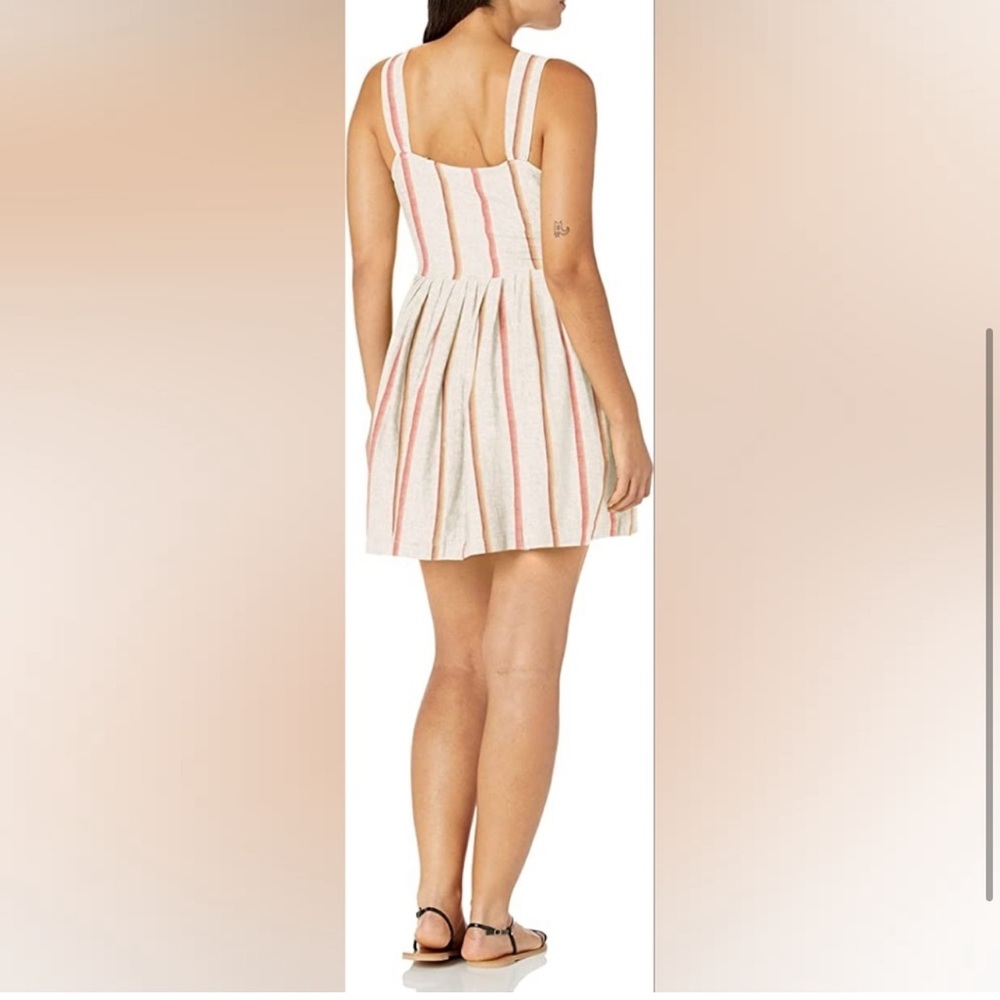 NWT Roxy striped linen fit and flare dress Size L - Picture 8 of 13